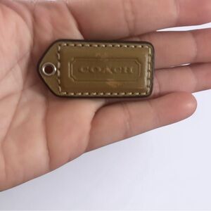 Coach Tan Leather Bag Tag
